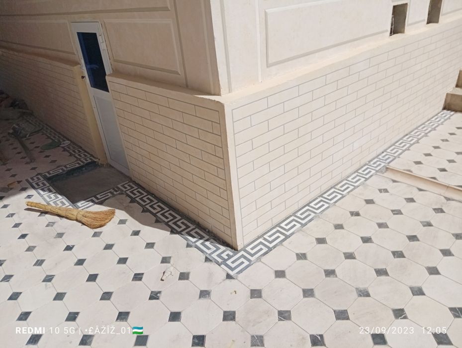 Burchatka,  kafel, beton ishlari