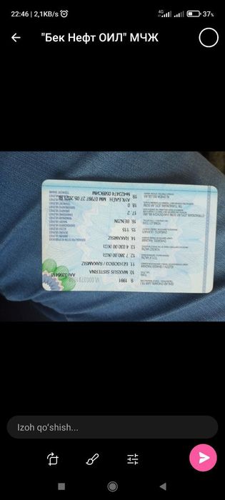 Gaz 53 benzavoz  srochno sotiladi