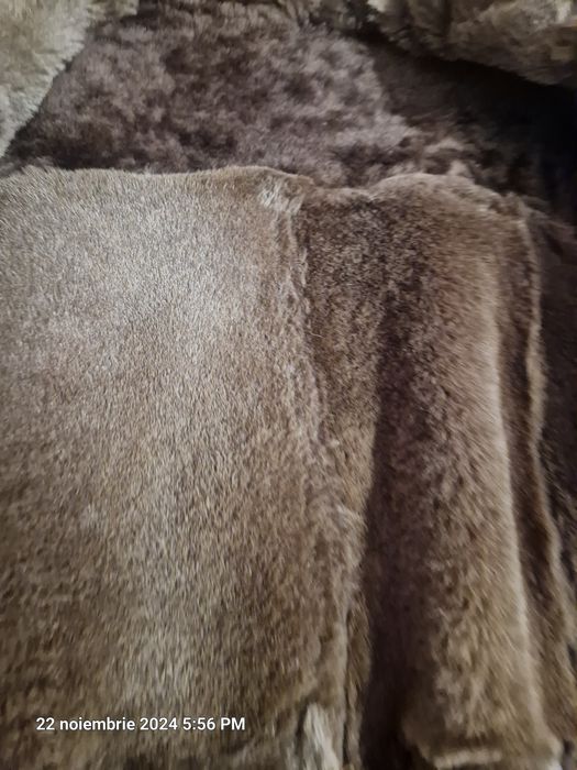 Haina de blana naturala maro dama cu gluga