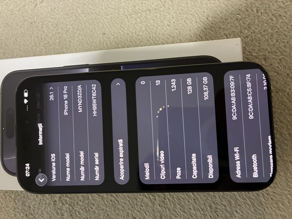 Vand schimb Iphone 16 PRO, cutie, garantie.