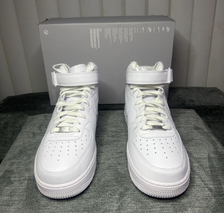 Nike Air Force 1 Mid Triple White Sneakers Gheata