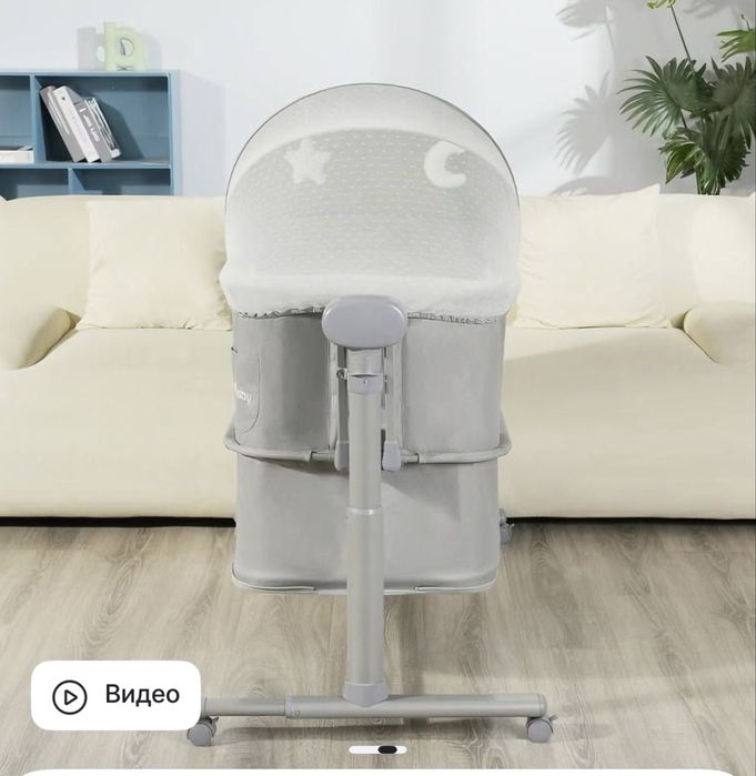 Люлька + манеж  электронная с музыкой почти новая