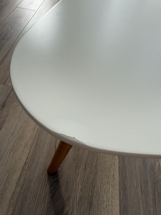 Маса за кафе LEJRE 60x120 бяла/натурален дъб