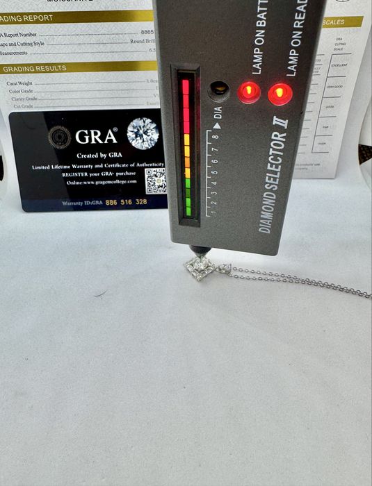 Сребърно колие с мойсанит (Диамант) 1 карат