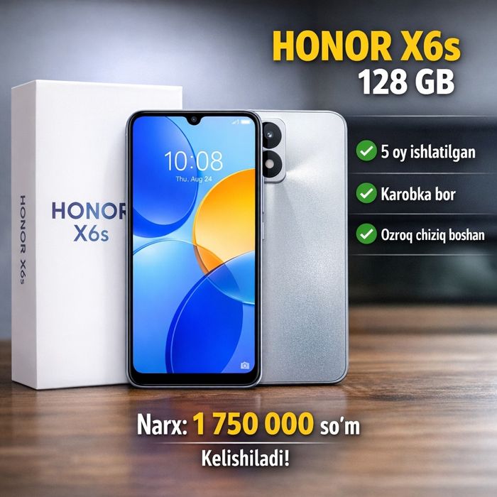 Honor X6s 2yil kafolat bilan