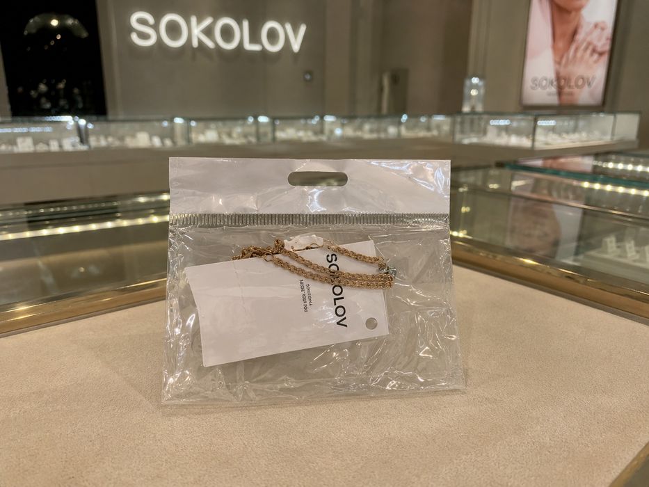 Позолота 585 Sokolov Соколов колье цепочка с кулоном серебро 925