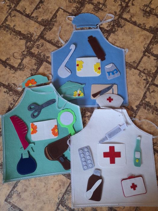 Фартук-профессии. Детали на липучке. Возраст 4-8лет.