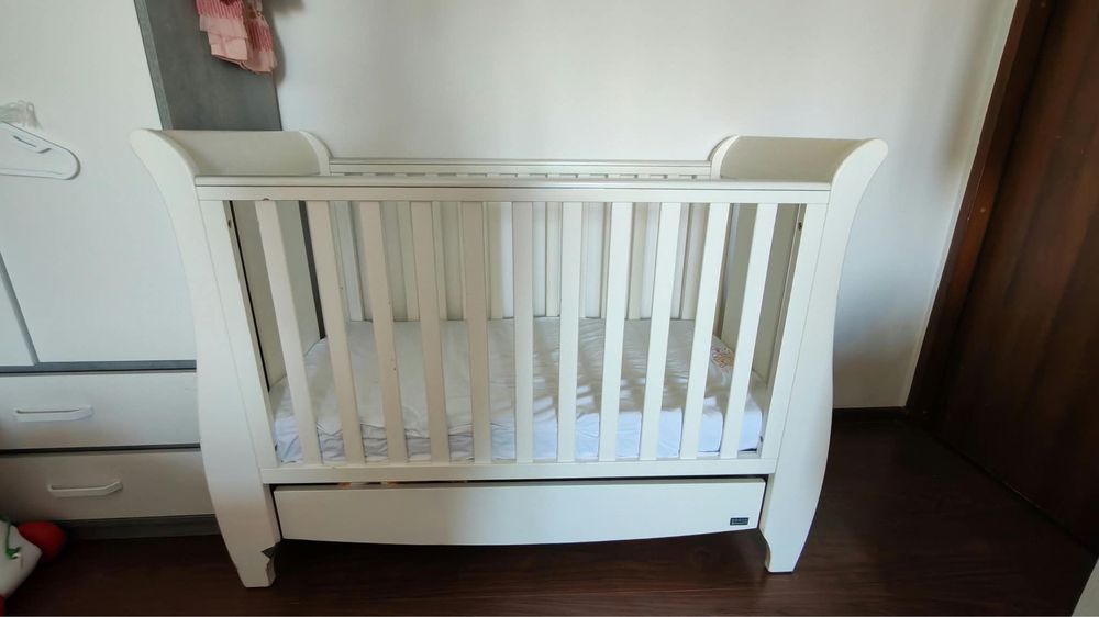 Pătuț copii Tutti Bambini – lemn masiv + saltea