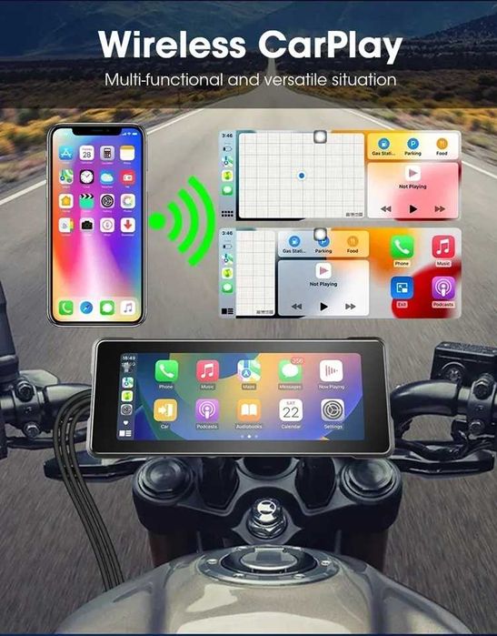 БЕЗЖИЧЕН CARPLAY за мотор 6,86" водоустойчив