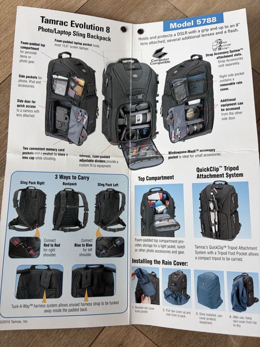 Rucsac Foto Profesional Tamrac Evolution 8 - Laptop 15.6