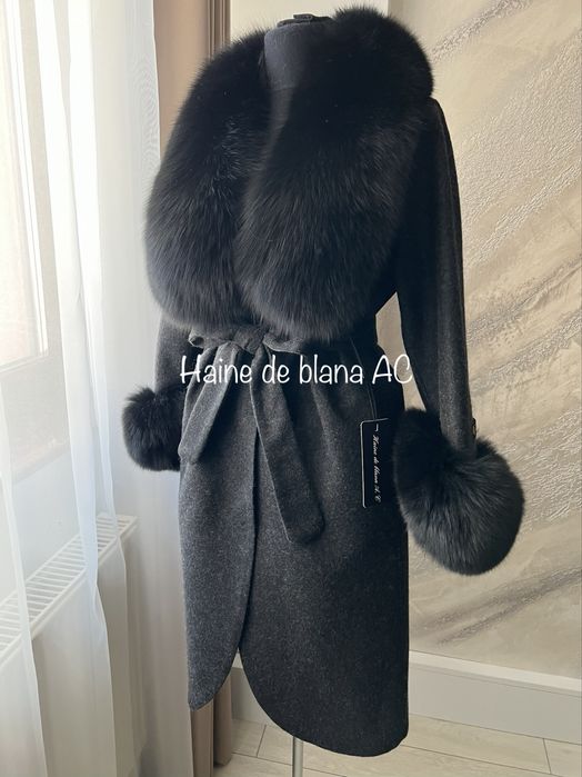 Palton Alpaca cu blana naturala