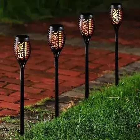 Комплект от 6 броя Декоративни Лампи за градина - Изкуствен огън, 51см