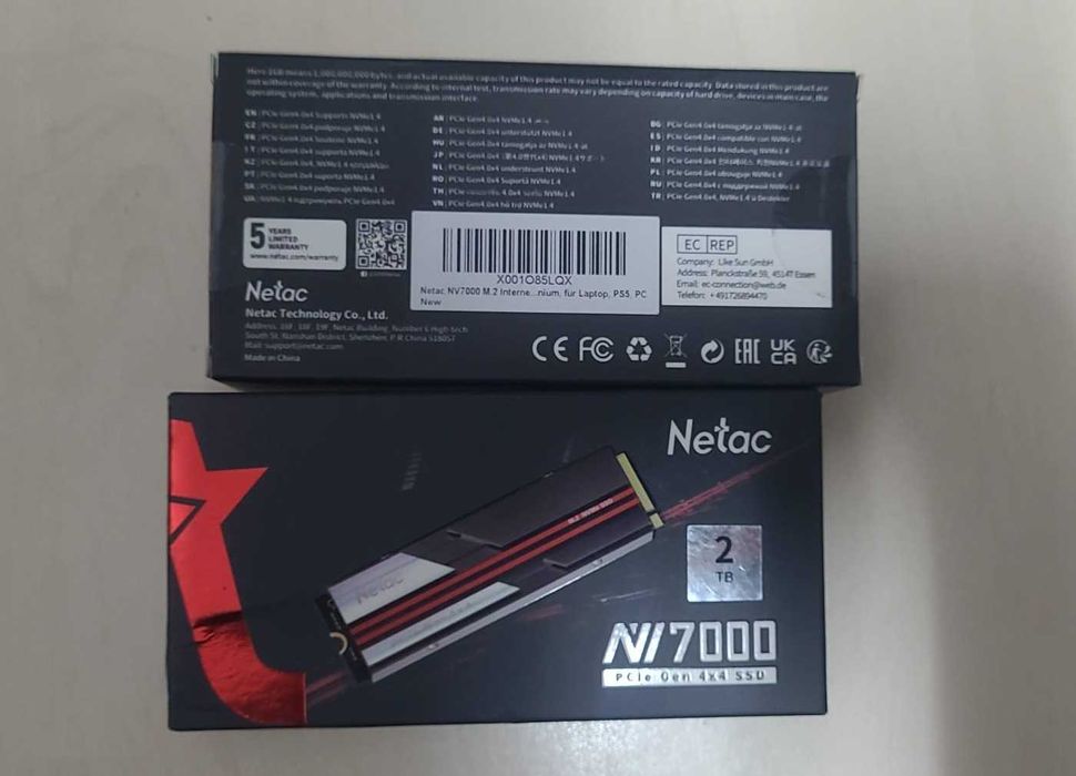 ssd Netac NV7000 de 2TB,  PCIe 4.0, citire 7000MB/s , sigilat
