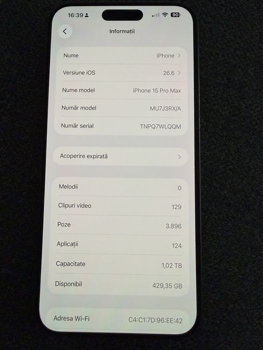 Iphone 15 Pro Max - 1 TB - 87% - baterie