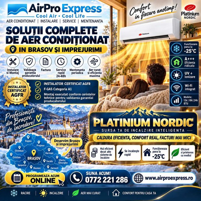 Montaj Aer Conditionat Brasov | Certificat AGFR F-GAS A1 | Garantie Service si Mentenanta aer conditionat in Brasov si imprejurimi.
