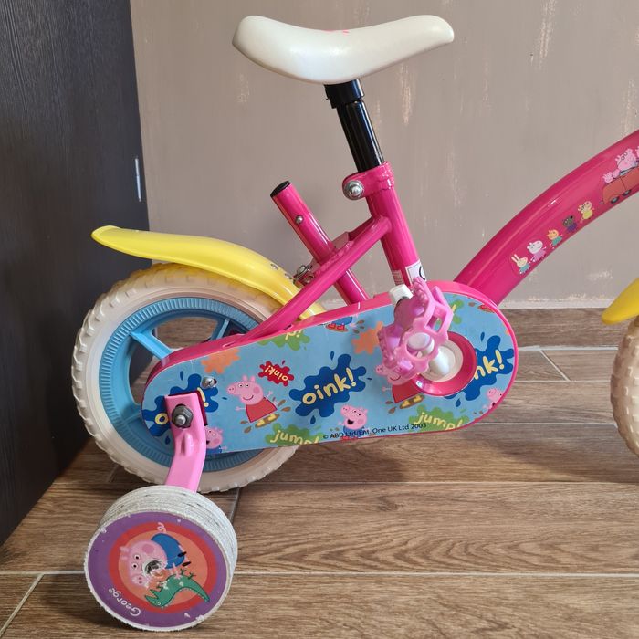 Колело за момиче, Модел Peppa Pig, Nickelodeon, 10", С педали, Помощни