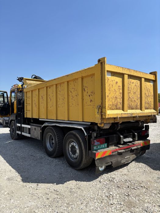 MAN TGS 26.360 6x4 3- странен самосвал с кран PALFINGER