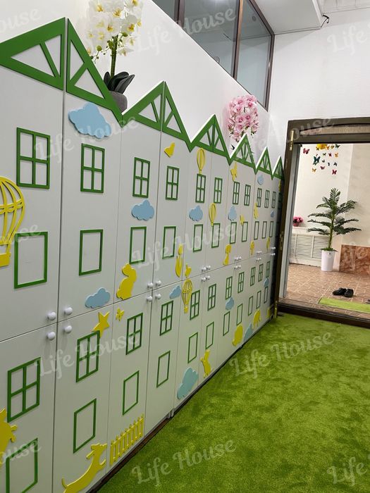 Шкафчики домики для детского сада шкаф для одежды раздевалка