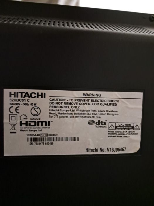 Hitachi, TV non smart, Led, diagonala 80 cm