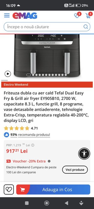 Ayrfrier Tefal în garantie