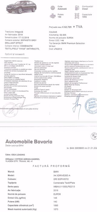Vând BMW X4 2018