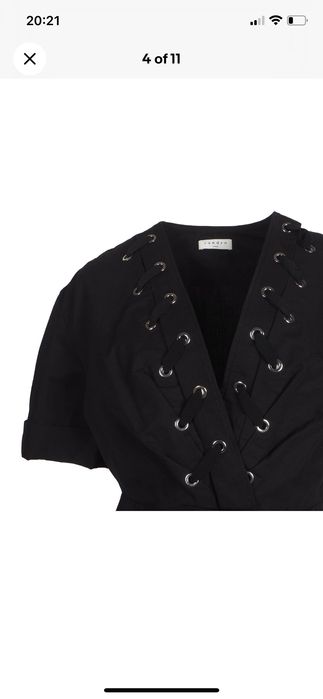 Sandro Paris Дамска Рокля Size 40 FR / L V-Neck Linen Blend