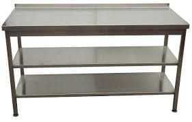 Стол пристенный с полкой. Нержавейка