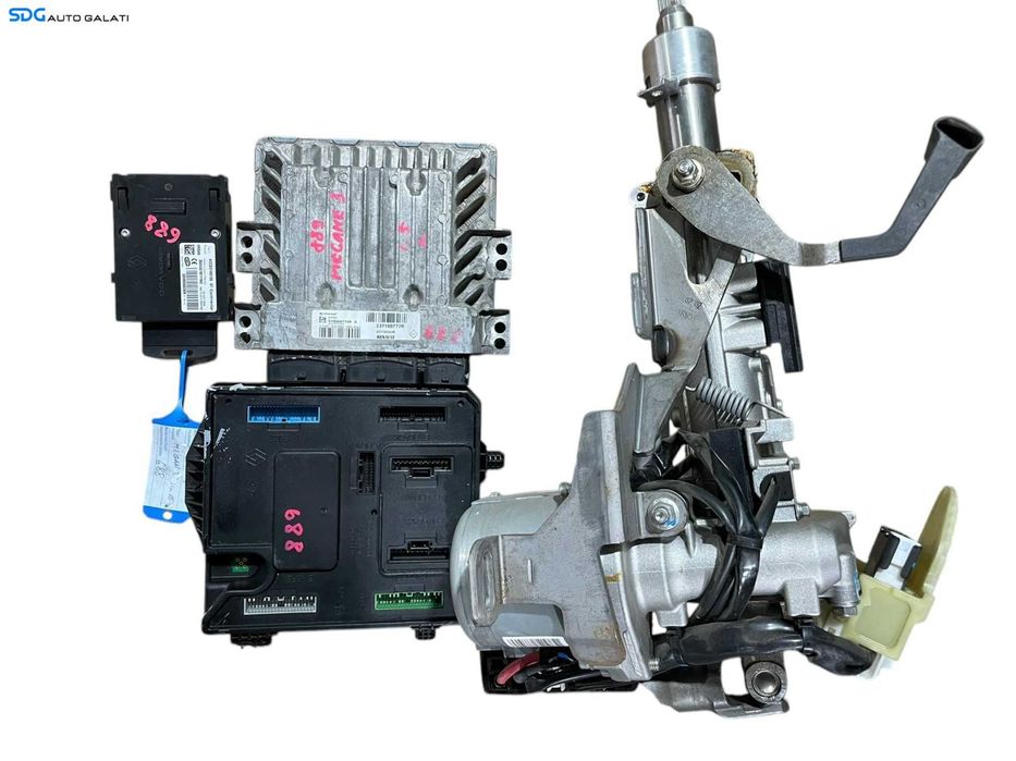 Kit Pornire ECU Calculator Motor UCH Blocator Ax Coloana Volan Cititor Chei Cheie Cartela CIP Imobilizator Renault Megane 3 1.5 DCI 2008 - 2015 Cod 237100777R 237100777 S180067109A S180067109 237100033R 284B13640R [LR0069] [LR0070]