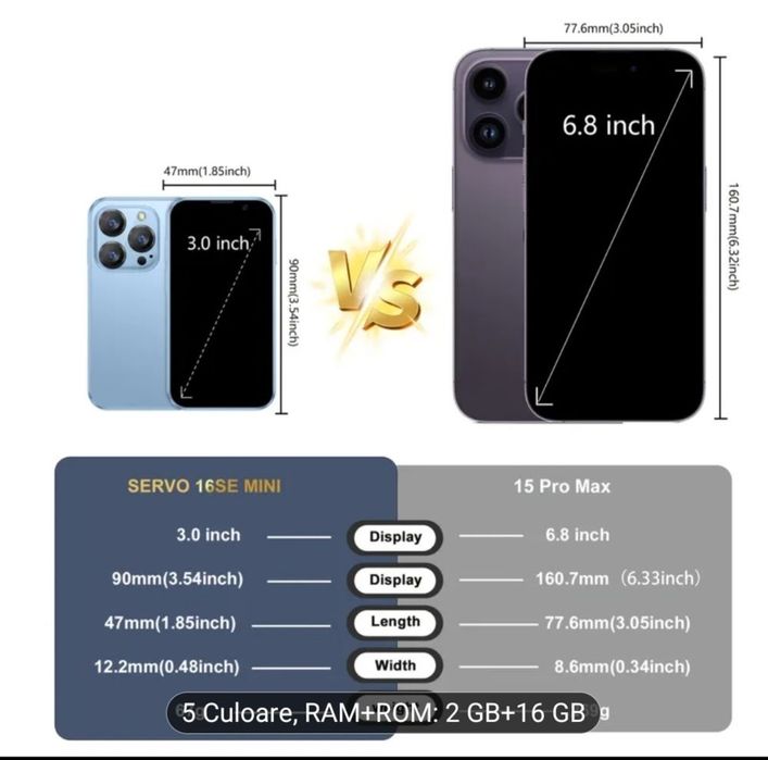 Telefon Mini Smart Phone 16SE Mini gen iPhone / Samsung