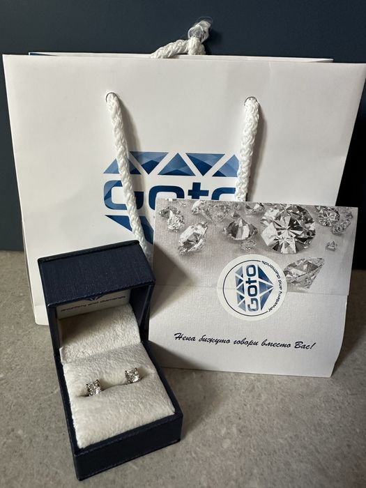 Сребърни обеци с камъни GOTO ТОП подарък