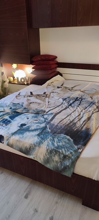 Lenjerie de pat animal print, doua fete, 100%bumbac satinat