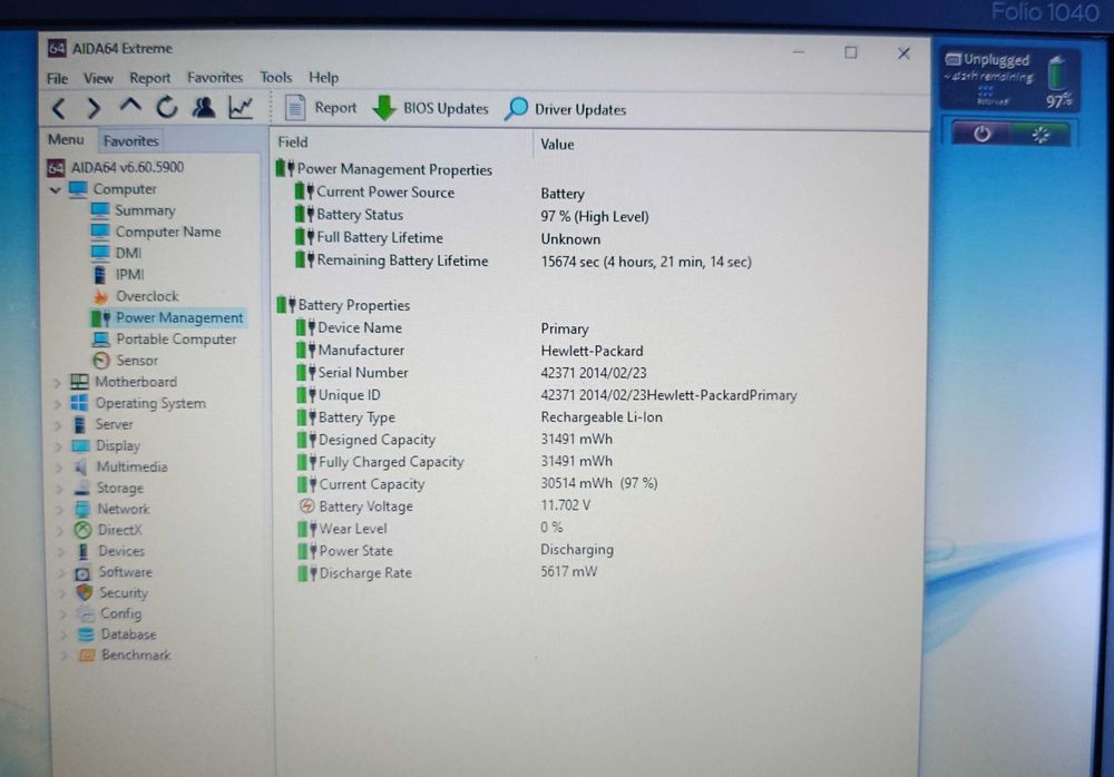 HP Elitebook, Core I5, 4GB RAM, SSD 240GB, HD 4400, baterie 3 ore