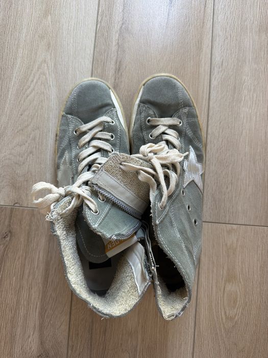 Sneakers Golden Goose verde kaki cu stea argintie
