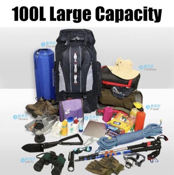 туристическа раница 90+10L функционална поход планина преход 5цвята