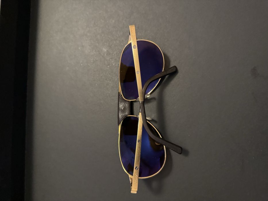 Слънчеви очила Cartier Santos Dumont Gold, комлект кутия и калъф.