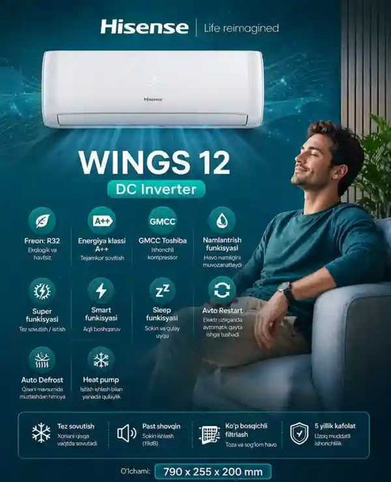 Кондиционер NEW HISENSE 12 inverter По низкой цене + ДОСТАВКА!