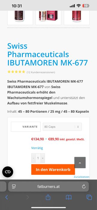Ibutamoren MK-677 Swiss Pharmaceuticals