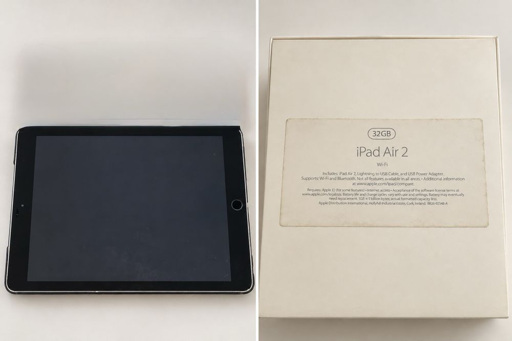 iPad Air 2, 32 GB, Wi‑Fi, cu husă și cutie