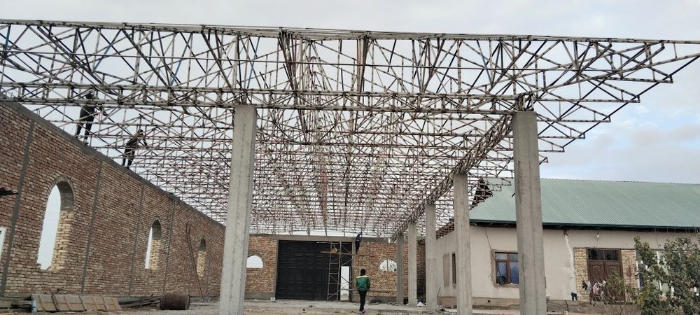 Иморат том кисмини ферма билар ёпамиз парник навес хам киламиз