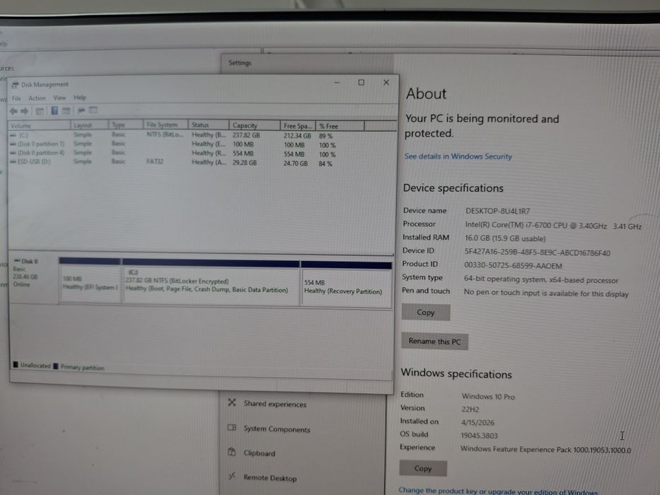 Vand HP EliteDesk 800  I7-6700 16G Ram
