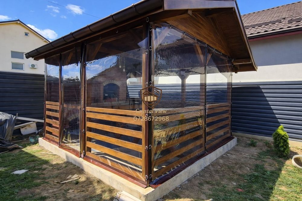 Închidem terase cu folie transparentă