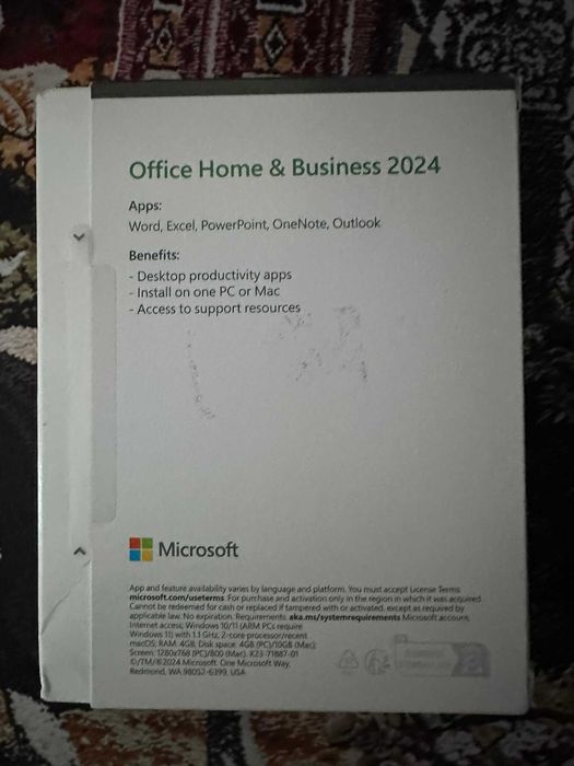 Microsoft Office 2024 Home & Business PC/Mac – Cutie Sigilată (BIND)