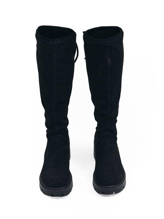 Високи черни ботуши- велур