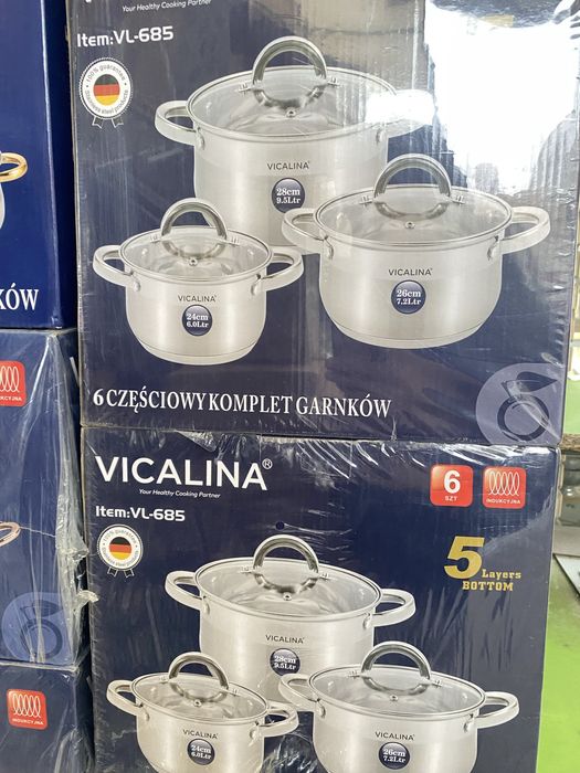 Vicalina набор кастрюль VL-297 нержавеющая сталь 3 в 1