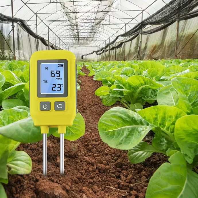 Tester de Sol 4-în-1 cu Afișaj Digital: N, P, K, temperatura Nou!