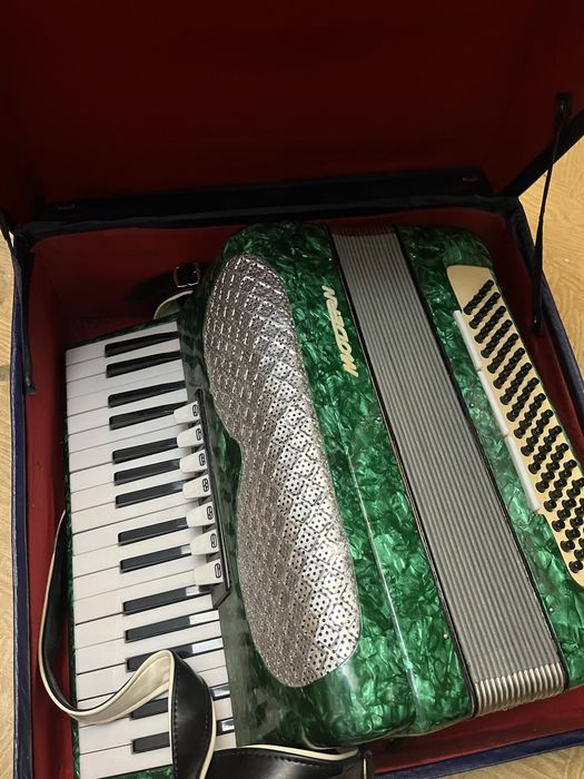 Acordeon marca modern verde sidefat