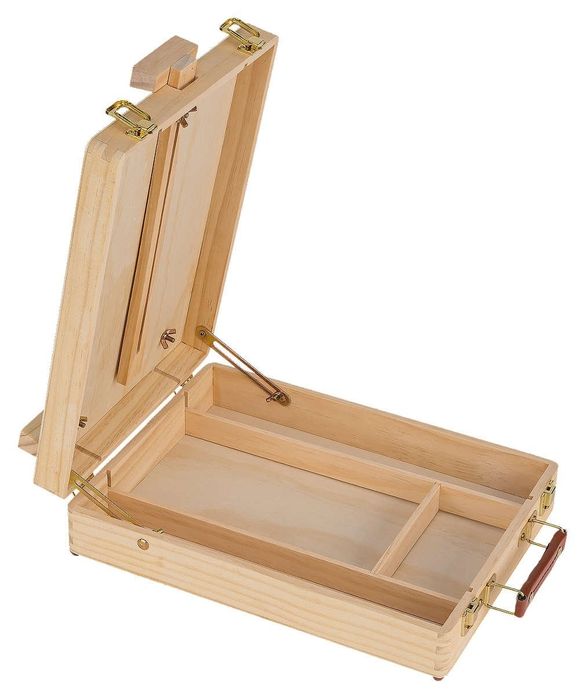 Ново!!Настолен статив за рисуване, Куфар за принадлежности, За платно