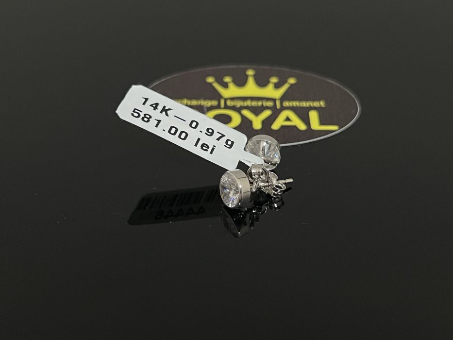 Bijuteria Royal CB : Cercei air alb 14k 0,97 grame