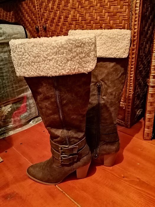 Cizme dama îmblănite culoare maro