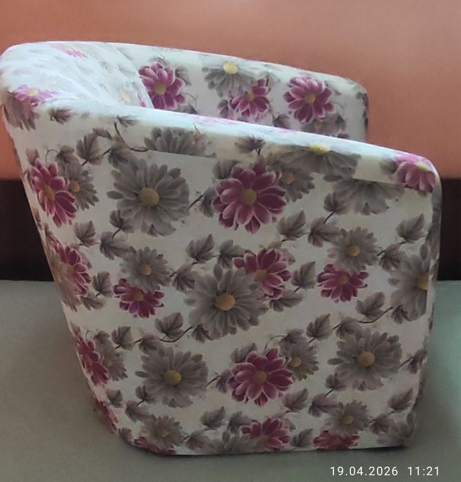 Fotoliu scoică Tudor, model floral